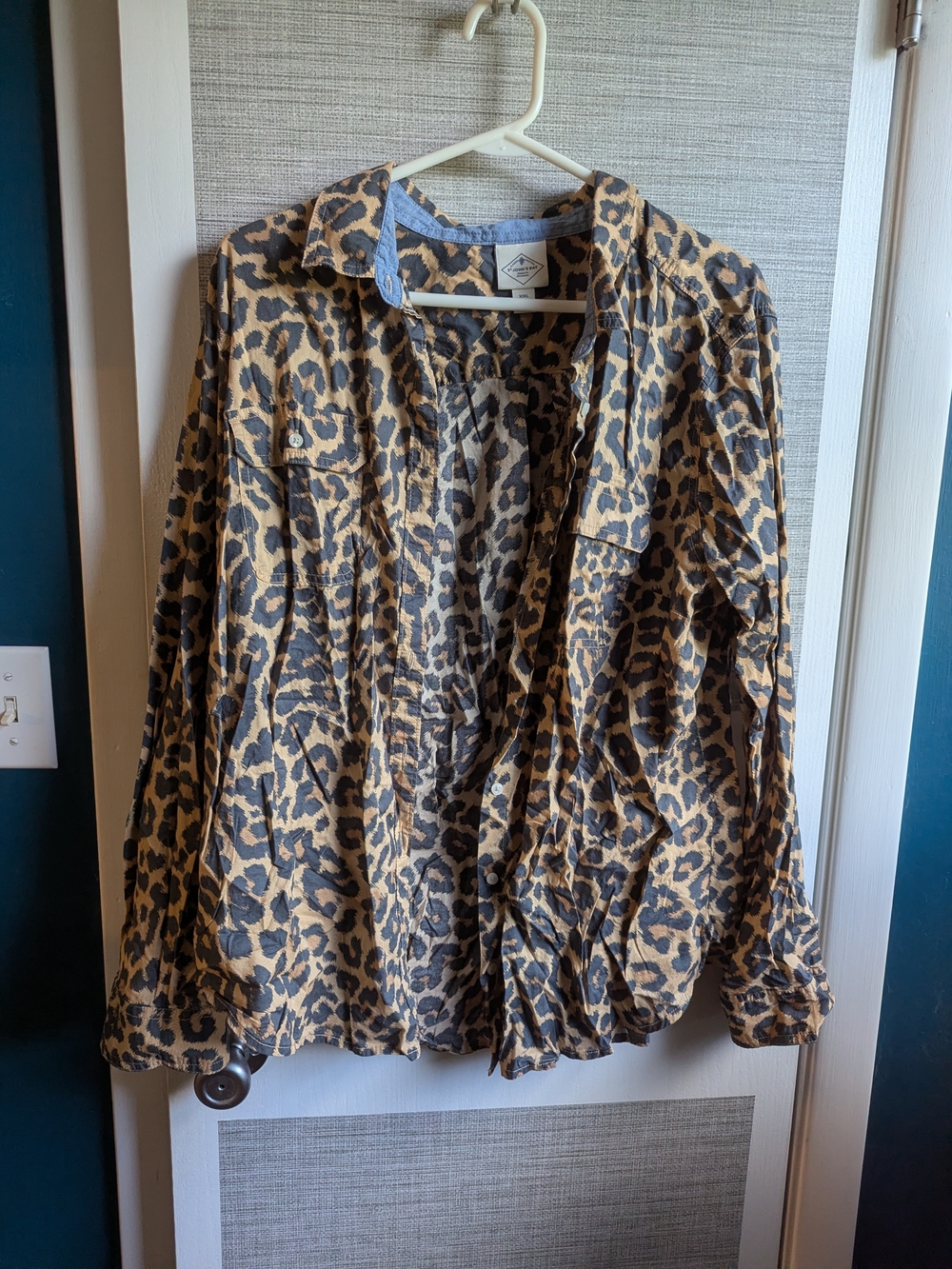 St. John's Bay Leopard-Print Blouse in Tan and Black